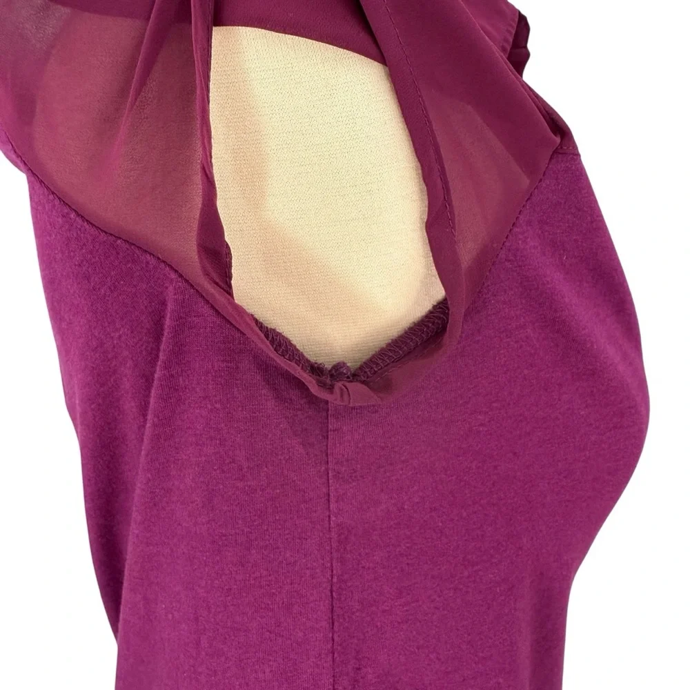 Banana Republic Factory Beach Plum Sheer Yolk Basic Cute Business Casual Blouse - Picture 6 of 16
